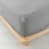 DRAP HOUSSE 160X200CM GAZE COTON 57 FILS ANGELIA GRIS