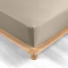 DRAP HOUSSE 180X200CM PERCALE UNI 78 FILS SABLE