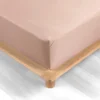 DRAP HOUSSE 140X190CM PERCALE UNI 78 FILS NUDE