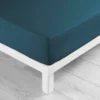 DRAP HOUSSE 140X190CM UNI 57 FILS LINA BLEU