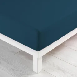 DRAP HOUSSE 160X200CM UNI JERSY BLEU NUIT