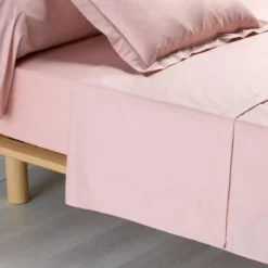 DRAP PLAT 2 P 240X300CM PERCALE UNI ROSE POINT BOURDON