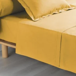 DRAP PLAT 2 PERS 240 X 300 CM PERCALE UNI 78 FILS MIEL