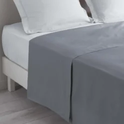 DRAP PLAT 1 PERSONNE 180X290CM LINA GRIS SOURIS