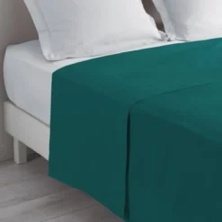 DRAP PLAT 1 PERSONNE 180X290CM UNI LINA PETROLE