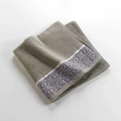 DRAP DOUCHE 70X130CM EPONGE UNIE JACQUARD ESTEBAN KAKI