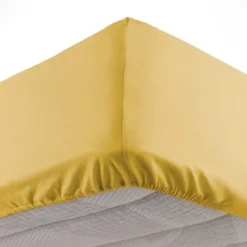 DRAP HOUSSE 1 PERSONNE 90X190CM LINA MIEL