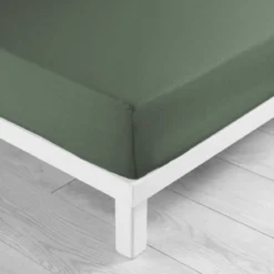 DRAP HOUSSE 1 PERSONNE 90X190CM UNI LINA KAKI