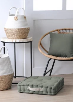 DUO COUSSIN 45X45X10 KAKI LIN