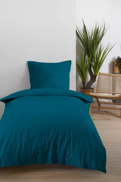 EDEN DRAP HOUSSE 90X190CM PETROLE
