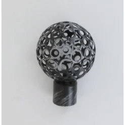 EMBOUT BOULE PERFOREE D20 X2 NOIR ARGENT