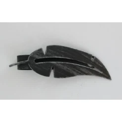 EMBRASSE METAL AIMANTEE PLUME  NOIR ARGENT