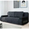 EMMA CANAPE CONVERTIBLE TISSU ANTHRACITE NOIR