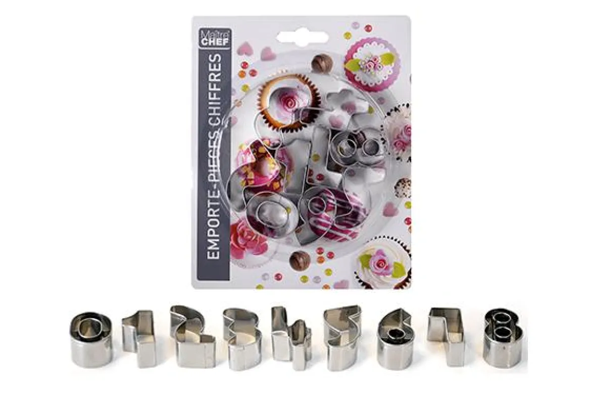 EMPORTE PIECES INOX CHIFFRES 9PCS