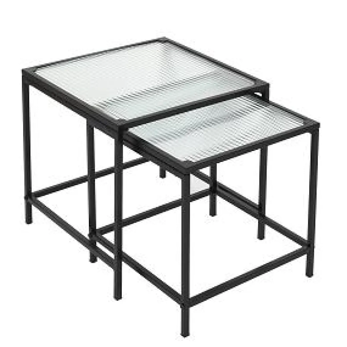 ENSEMBLE DE 2 TABLES GIGOGNE ROSA VERRE TEXTURE