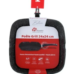 ESTIA POELE GRILL 24X24CM FACON PIERRE SANS MANCHE