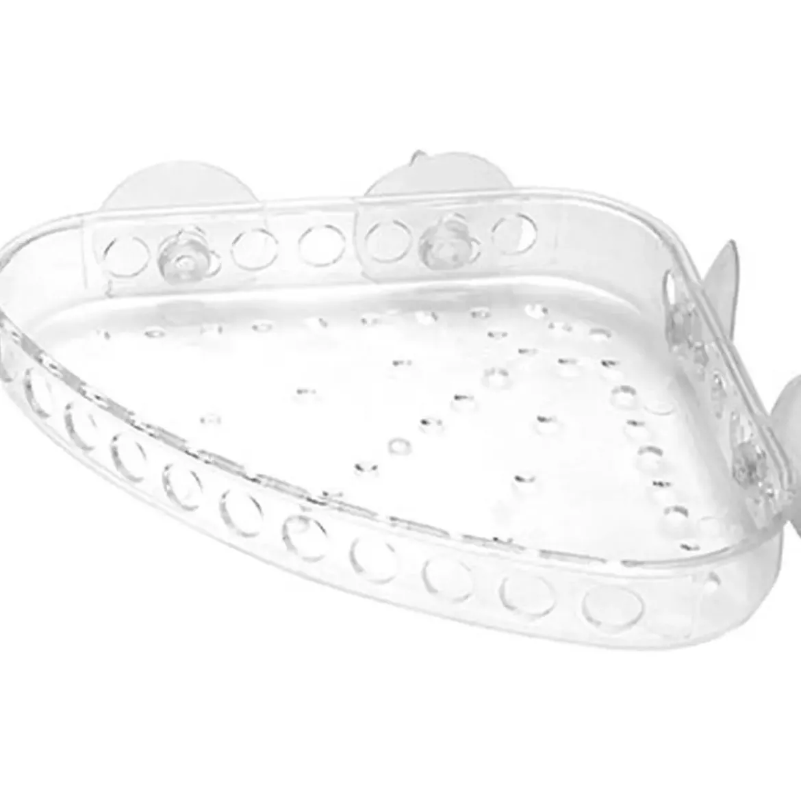ETAGERE D ANGLE PS SUR VENTOUSES TRANSPARENT
