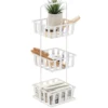 ETAGERE METAL CARREE 3 NIVEAUX IVOIRE
