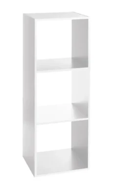 ETAGERE BOIS 3 CASES MIX BLANC