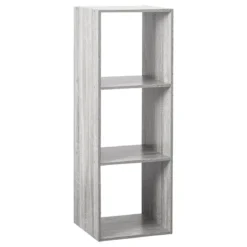 ETAGERE BOIS 3 CASES MIX GRIS