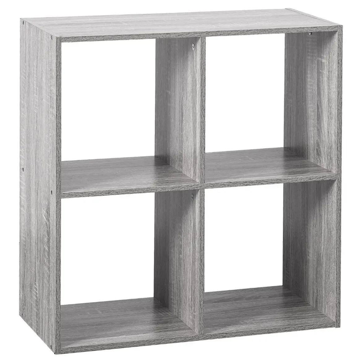 ETAGERE BOIS 4 CASES MIX GRIS