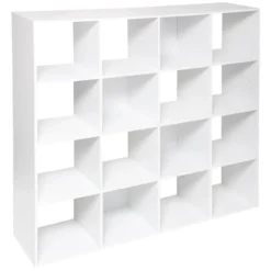 ETAGERE 16 CASES MIX BLANC