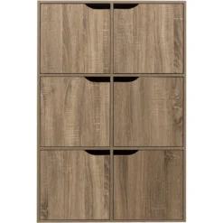 ETAGERE 6 CASES MIX N DOOR NATUREL