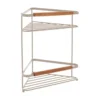 ETAGERE D ANGLE METAL 2 NIVEAUX DECO ACACIA BEIGE