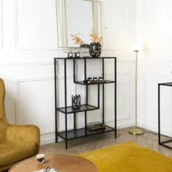 ETAGERE EDISON VERRE FUME 80X30X113CM
