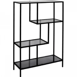 ETAGERE EDISON VERRE FUME 80X30X113CM