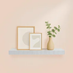 ETAGERE FLOTTANTE STRIEE 60X23.5X3.8CM COLORIS BLANC