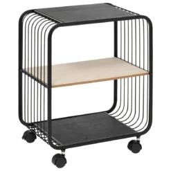 ETAGERE METAL BOIS 2 NIVEAUX