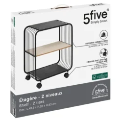 ETAGERE METAL BOIS 2 NIVEAUX