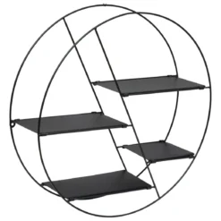 ETAGERE METAL ROND LARA NOIR D.50CM