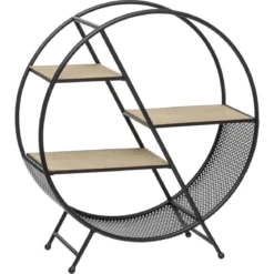 ETAGERE METAL ROND SUR PIED TIMEO D.50X18X55.5CM