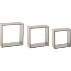 ETAGERE MURALE CUBE CHENE GRIS L 3 TAILLES