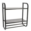 ETAGERE MURALE 2 ETAGES ET PORTE SERVIETTES 2 BARRES NOIR