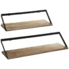 ETAGERE MURALE METAL BOIS X2 PIECES