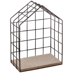 ETAGERE MURALE METAL MAISON NOIR X3 PIECES