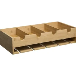 ETAGERE MURALE 10 VERRES BAMBOU