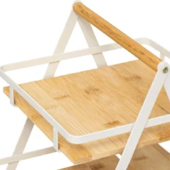 ETAGERE 2 NIVEAUX ORDERA METAL BAMBOU BEIGE