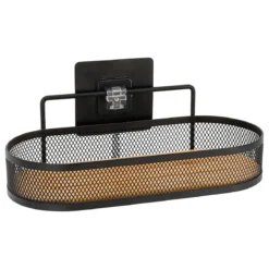 ETAGERE OVALE METAL PLATEAU BAMBOU 3M NOIR BAMBOU