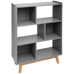 ETAGERE 3 PORTES GRIS ELVA D.80X30X112CM