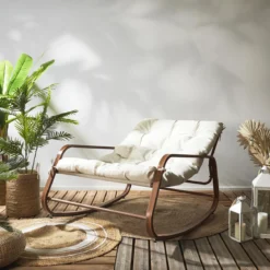 FAUTEUIL A BASCULE MIAMI IMITATION BOIS 92X69X130