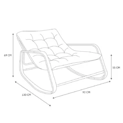 FAUTEUIL A BASCULE MIAMI IMITATION BOIS 92X69X130