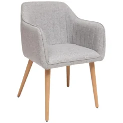 FAUTEUIL A DINER VISOCA PIEDS BOIS GRIS