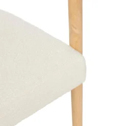 FAUTEUIL ADRIA BOIS ET BOUCLETTE BLANCHE