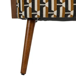 FAUTEUIL AVEC ACCOUDOIRS CHIARA CHENILLE JACQUARD NOIR OCRE