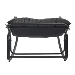 FAUTEUIL BASCULE MIAMI NOIR ET METAL 92X69X130CM