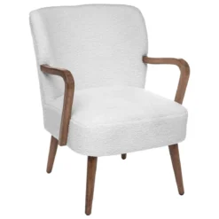 FAUTEUIL BLANC ACCOUDOIR BOUCLE CHIARA